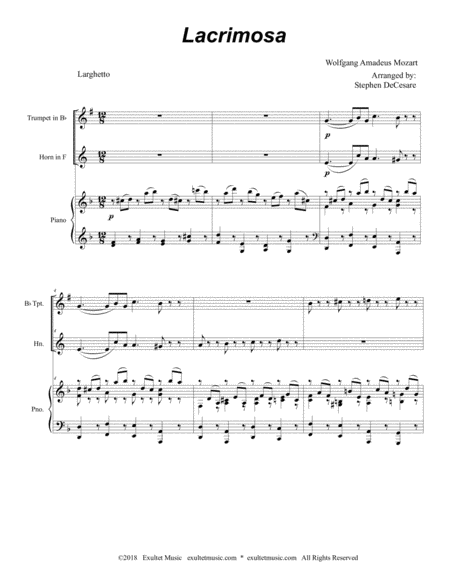 Lacrimosa Duet For Bb Trumpet French Horn Page 2