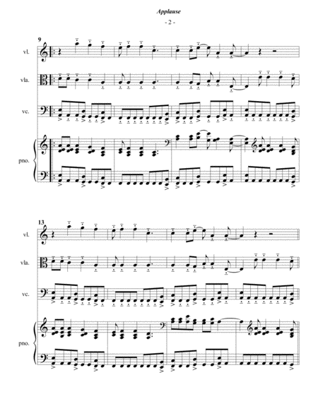 Lady Gaga Applause For Piano Quartet Page 2