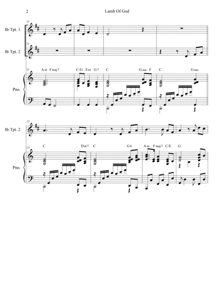 Lamb Of God Duet For Bb Trumpet Page 2