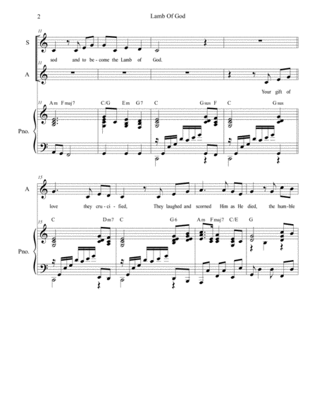 Lamb Of God For 2 Part Choir Sa Page 2