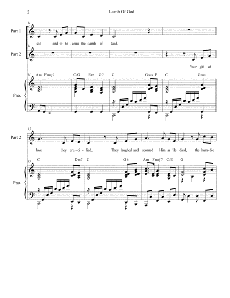 Lamb Of God For 2 Part Choir Page 2