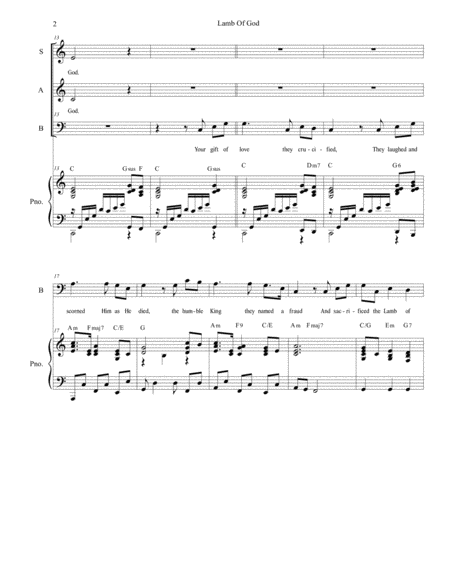 Lamb Of God For Vocal Trio Sab Page 2