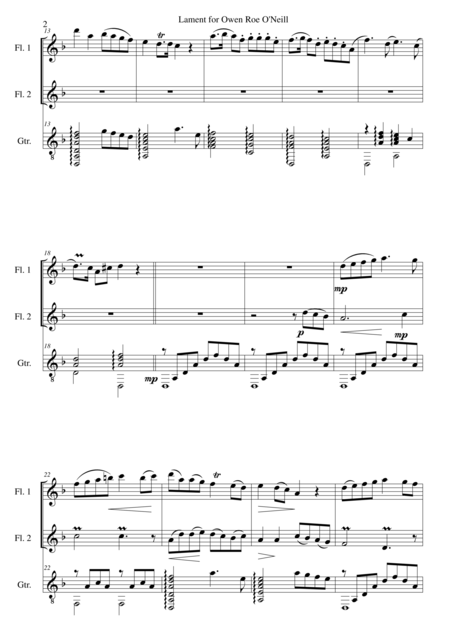 Lament For Owen Roe O Neill For 2 Flutes And Guitar Page 2