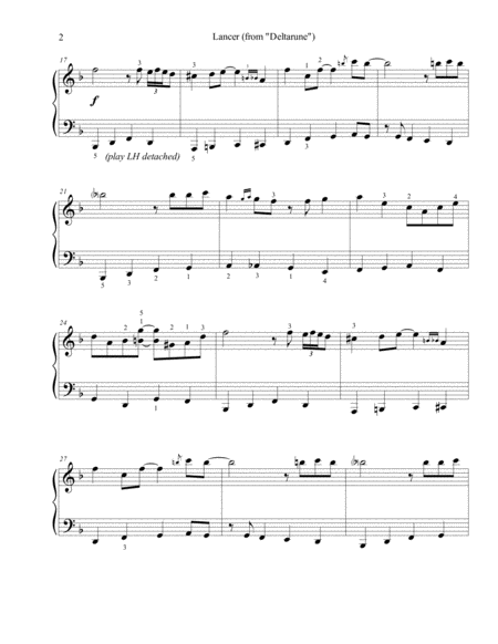 Lancer From Deltarune Intermediate Piano Page 2