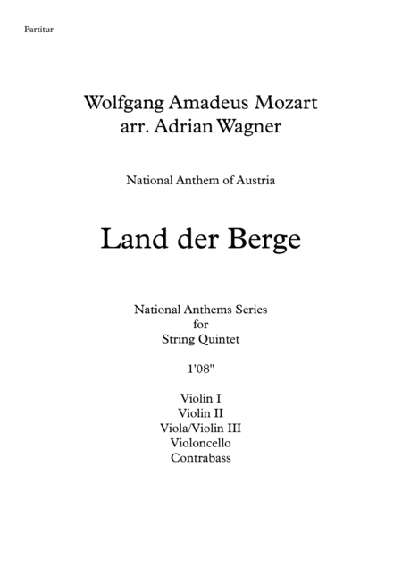 Land Der Berge National Anthem Of Austria String Quintet Arr Adrian Wagner Page 2