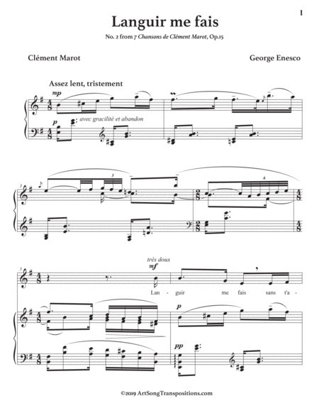 Languir Me Fais Op 15 No 2 Transposed To E Minor Page 2