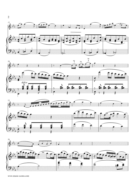 Larghetto From Mozarts Clarinet Quintet Oboe And Piano Page 2