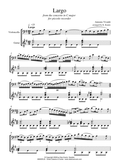 Largo For Cello And Guitar Page 2