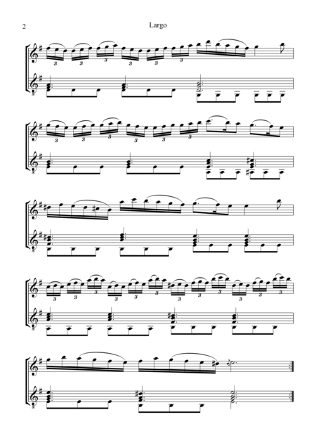 Largo For Descant Treble And Guitar Page 2