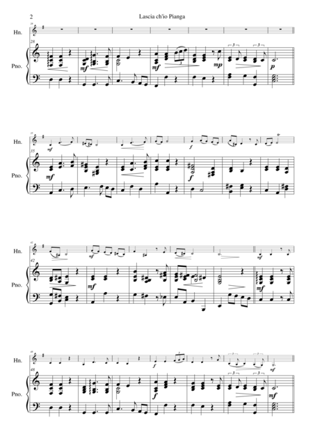 Lascia Ch Io Pianga For Horn And Piano Page 2