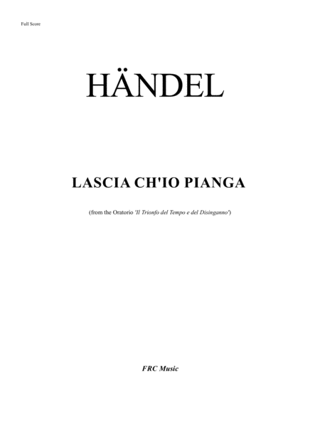 Lascia Ch Io Pianga For Soprano String Orchestra Archlute Lute And Continuo Page 2