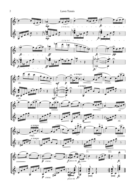 Lawn Tennis For Violin Or Flute And Guitar Page 2