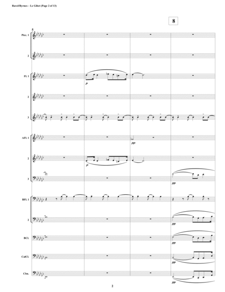 Le Gibet Gaspard De La Nuit For Flute Choir Bass Clarinet Contralto Clarinet Contrabassoon Page 2