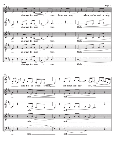 Lean On Me A Cappella Page 2