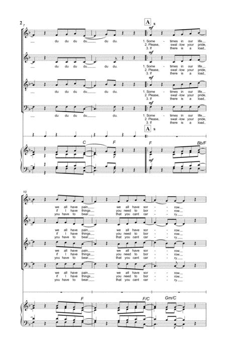 Lean On Me For Satb A Cappella With Piano Acoompaniment For Rehearsal Page 2