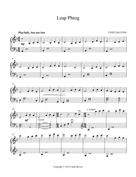 Leap Phrog An Original Piano Solo From My Piano Book Balloon Ride Page 2