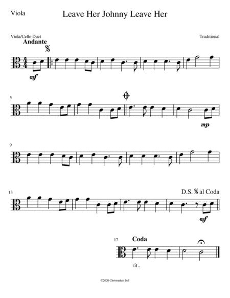 Leave Her Johnny Leave Her Easy Viola Cello Duet Page 2