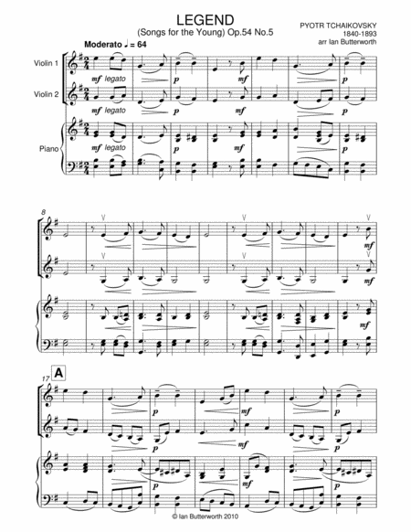 Legend Songs For The Young Op 54 No 5 For 2 Violins Piano Page 2