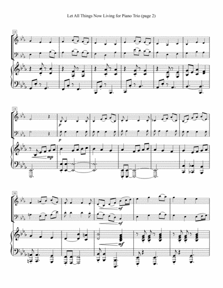 Let All Things Now Living For Piano Trio Page 2