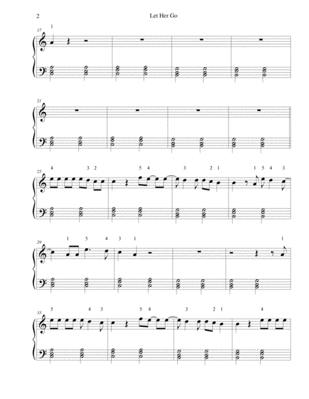 Let Her Go For Easy Piano Page 2