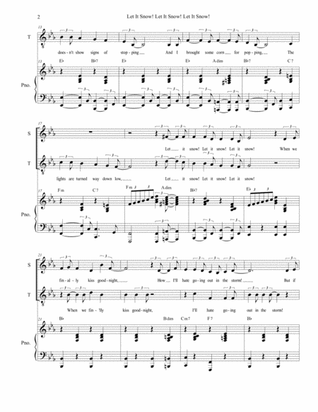 Let It Snow Let It Snow Let It Snow Duet For Soprano And Tenor Solo Page 2