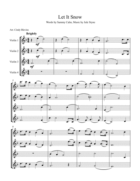 Let It Snow Let It Snow Let It Snow For Violin Quartet Page 2