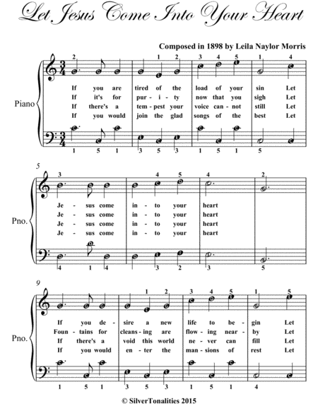 Let Jesus Come Into Your Heart Easy Piano Sheet Music Page 2
