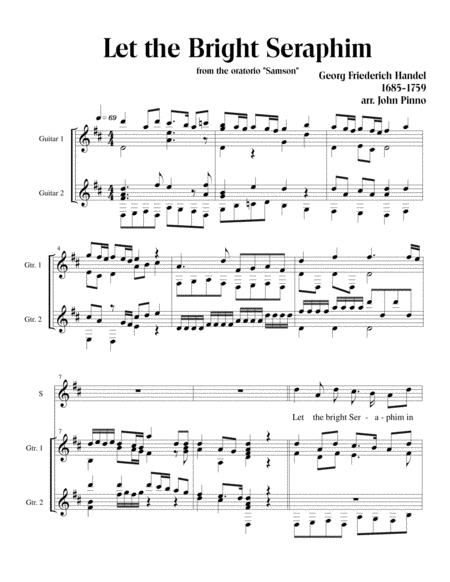 Let The Bright Seraphim Georg Friederich Handel Arr For Soprano Voice And Two Classical Guitars Page 2