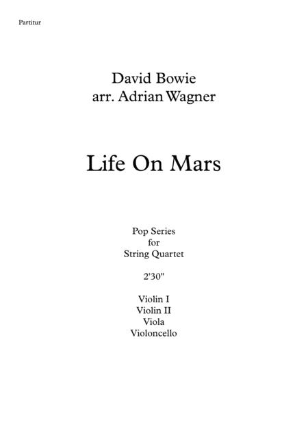 Life On Mars David Bowie String Quartet Arr Adrian Wagner Page 2