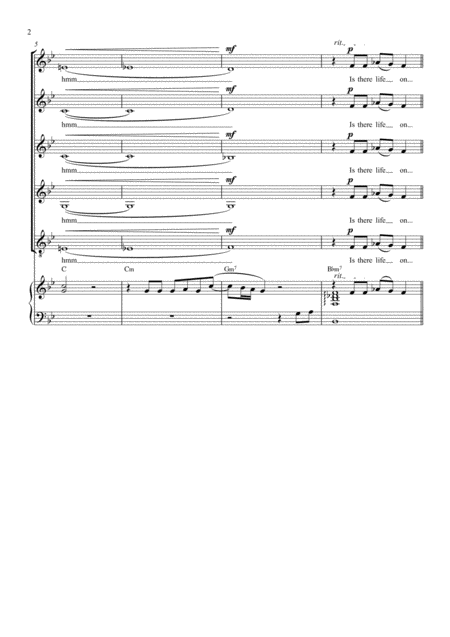 Life On Mars Ssaat Choir With Piano Page 2