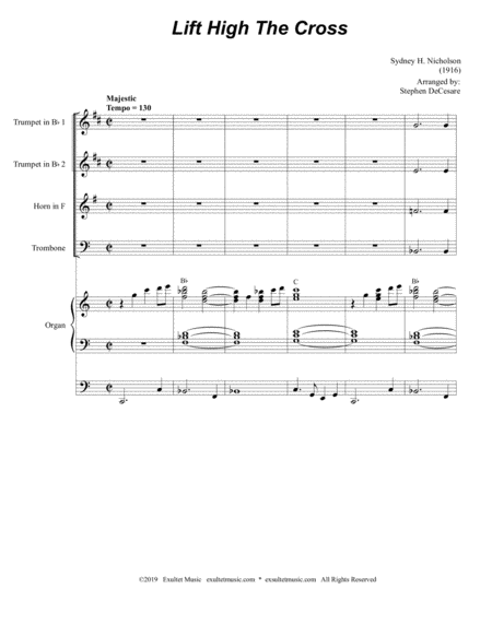 Lift High The Cross For Brass Quartet And Organ Page 2