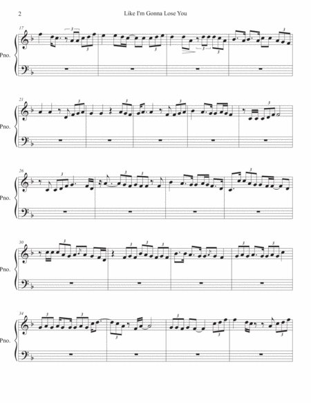 Like I M Gonna Lose You Piano Page 2