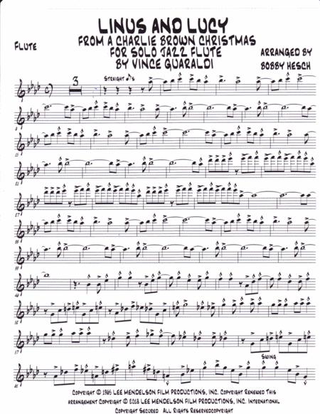 Linus And Lucy From A Charlie Brown Christmas For Solo Jazz Flute Page 2