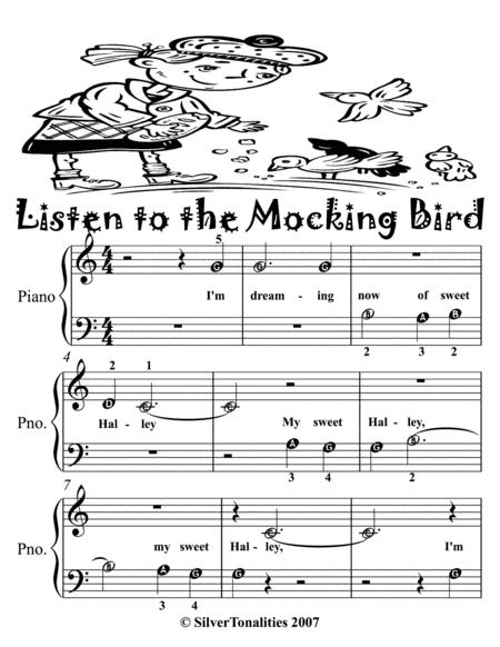 Listen To The Mocking Bird Beginner Piano Sheet Music Page 2