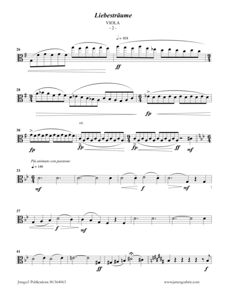 Liszt Liebestraume For Viola Piano Page 2