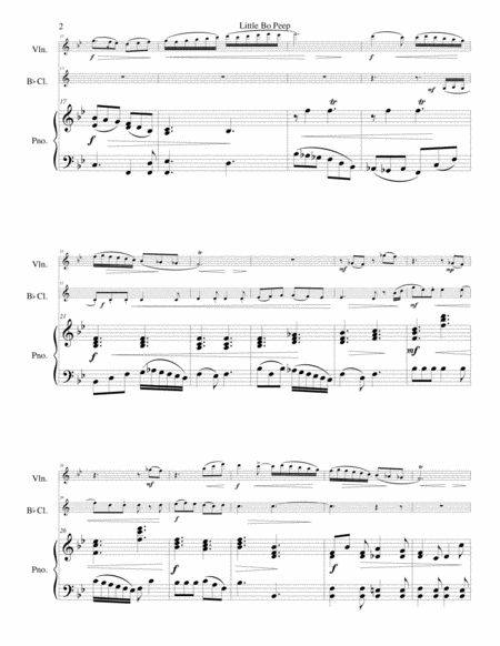 Little Bo Peep For Violin Clarinet And Piano Page 2