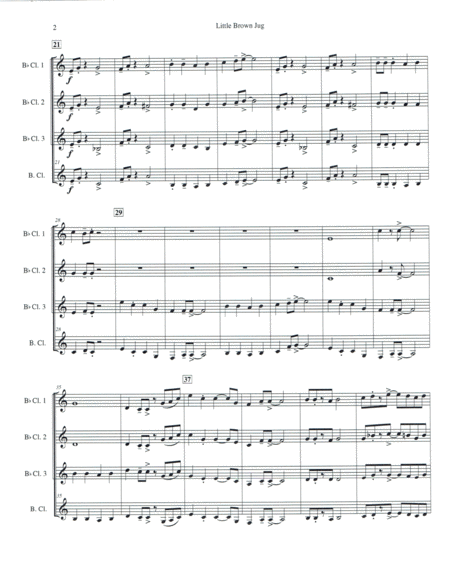 Little Brown Jug For Clarinet Quartet Page 2