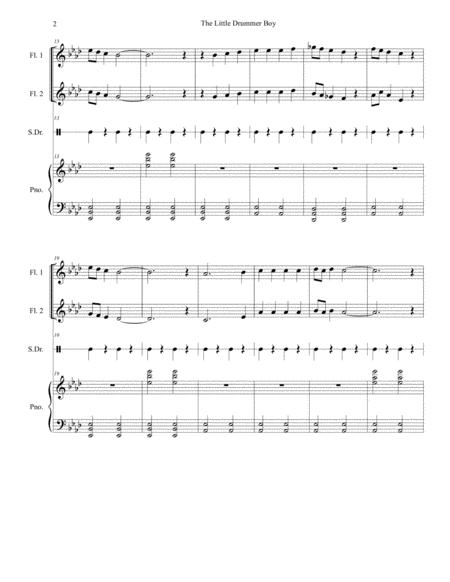 Little Drummer Boy For Flute Choir And Piano Page 2