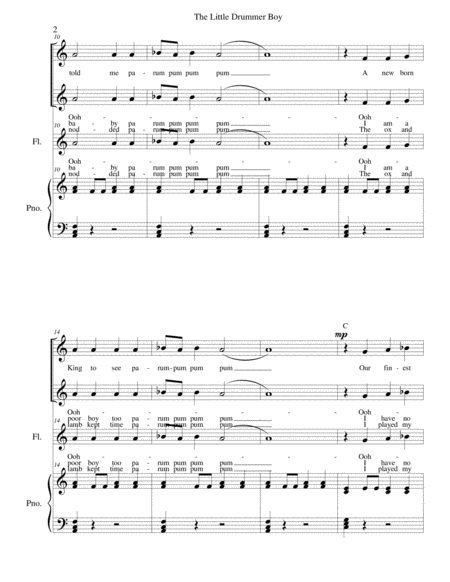 Little Drummer Boy With Flute And Piano Page 2