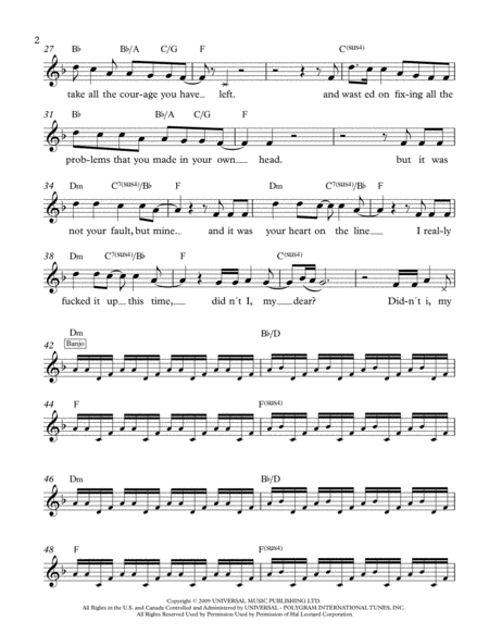 Little Lion Man Voice Lead Sheet Page 2