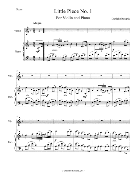 Little Piece No 1 For Violin And Piano Page 2