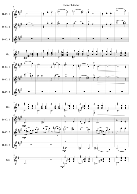 Lndler Laendler For 3 Clarinets And Guitar Page 2
