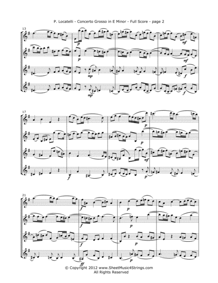 Locatelli P Concerto Grosso Mvt 2 For Four Violins Page 2