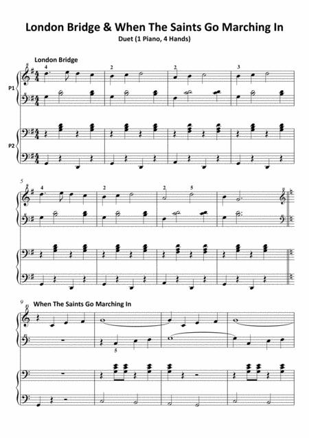 London Bridge When The Saints Go Marching In Duet 1 Piano 4 Hands Page 2