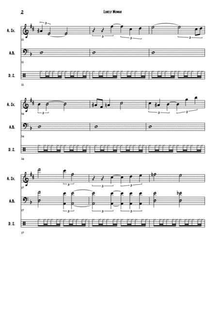 Lonely Woman Score Alto Sax Bass Drums Page 2