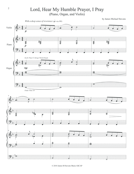 Lord Hear My Humble Prayer Violin Organ And Piano Page 2