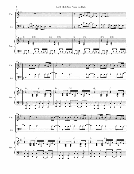 Lord I Lift Your Name On High Duet For Violin And Cello Page 2