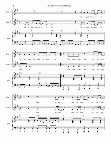 Lord I Lift Your Name On High For 2 Part Choir Page 2