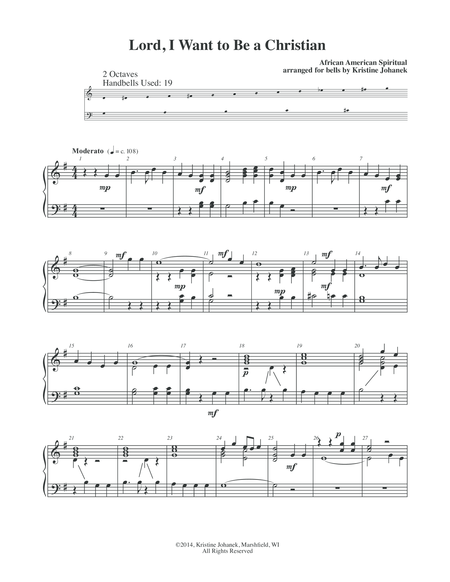 Lord I Want To Be A Christian 2 Octave Handbells Tone Chimes Or Hand Chimes Page 2