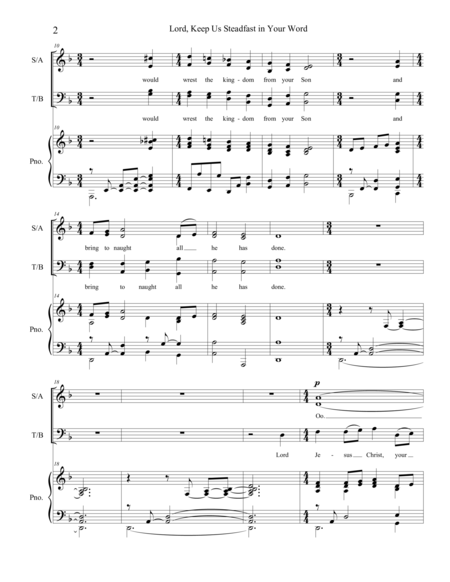 Lord Keep Us Steadfast In Your Word Satb Page 2